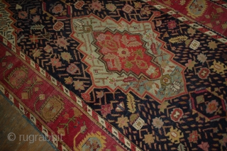 Handmade antique Caucasian Karabagh rug 4.5' x 11.6' ( 137cm x 353cm ) 1880s - 1B492                 