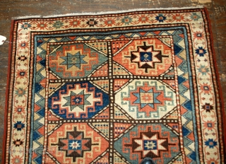Handmade antique Caucasian Kazak Mohan rug 3.9' x 7.8' ( 119cm x 237cm ) 1880s - 1B493                