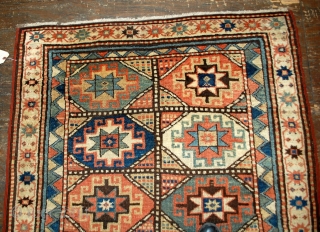 Handmade antique Caucasian Kazak Mohan rug 3.9' x 7.8' ( 119cm x 237cm ) 1880s - 1B493                