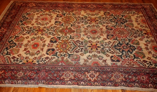 #1B98 Persian "Mahal" rug 7' x 10.4' 1900, in original good condition.                     