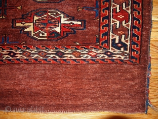 #1B357 Hand made antique collectible Turkoman "Yomud" rug 2.4' x 3.11' 1880,in original good condition.                  