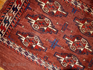 #1B357 Hand made antique collectible Turkoman "Yomud" rug 2.4' x 3.11' 1880,in original good condition.                  