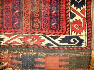 Turkoman-looking Balouch rug 2'x 4'; c. 1890; in original condition.                       