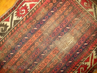 Turkoman-looking Balouch rug 2'x 4'; c. 1890; in original condition.                       