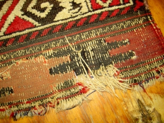 Turkoman-looking Balouch rug 2'x 4'; c. 1890; in original condition.                       