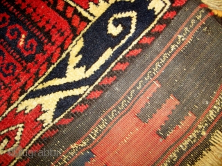Turkoman-looking Balouch rug 2'x 4'; c. 1890; in original condition.                       