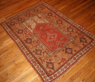 #1B103  Handmade antique Turkish Melas rug 4' x 6' ( 122cm x 183cm) 1870.C
                  
