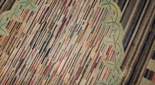 Handmade antique American hooked rug 4.9' x 7.6' ( 149cm x 231cm ) 1880s - 1B511                 