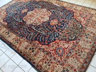 Handmade antique Persian Tabriz rug 6,2' x 9.5' (190cm x 292cm) 1920s - 1C409                   