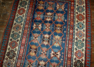 Handmade antique Caucasian Talish rug 4.3' x 8.9' ( 131cm x 271cm ) 1880s - 1B514                 