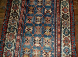 Handmade antique Caucasian Talish rug 4.3' x 8.9' ( 131cm x 271cm ) 1880s - 1B514                 