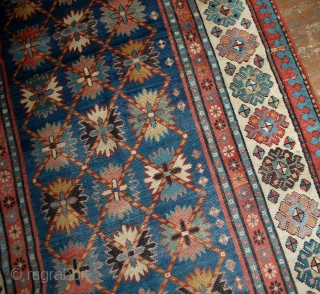 Handmade antique Caucasian Talish rug 4.3' x 8.9' ( 131cm x 271cm ) 1880s - 1B514                 