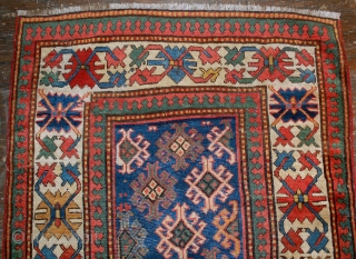 Handmade antique Caucasian Gendje rug 3.2' x 8' ( 97cm x 244cm ) 1880 - 1B522                 