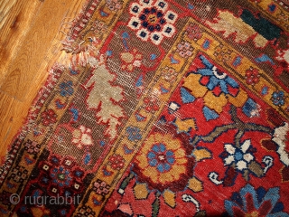 #1B443  Hand made antique collectible Persian Bidjar runner 3.3' x 10.5' ( 100cm x 320cm ) C.1860               