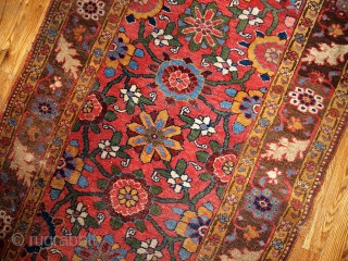 #1B443  Hand made antique collectible Persian Bidjar runner 3.3' x 10.5' ( 100cm x 320cm ) C.1860               