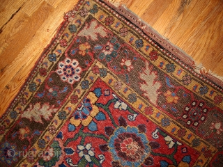 #1B443  Hand made antique collectible Persian Bidjar runner 3.3' x 10.5' ( 100cm x 320cm ) C.1860               