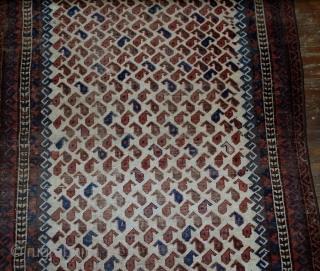 Handmade antique Afghan Baluch rug 3.8' x 5.6' ( 116cm x 170cm ) 1880s - 1B527                 