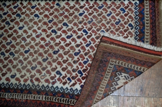 Handmade antique Afghan Baluch rug 3.8' x 5.6' ( 116cm x 170cm ) 1880s - 1B527                 
