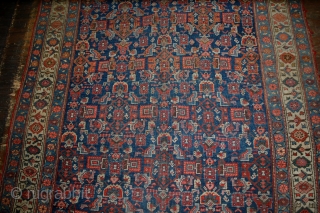 Handmade antique Persian Bidjar rug 4.10' x 7.5' (151cm x 228cm) 1880s - 1B531                   