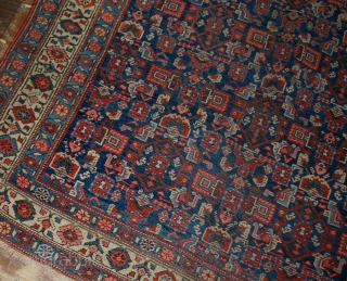 Handmade antique Persian Bidjar rug 4.10' x 7.5' (151cm x 228cm) 1880s - 1B531                   