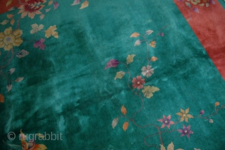 #1B462  Hand made antique art deco Chinese rug 8.10' x 11.6' ( 273cm x 353cm) 1920.C
                