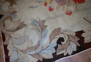 Handmade antique American hooked rug 5.10' x 8.10' (180cm x 272cm) 1880s - 1B539                   
