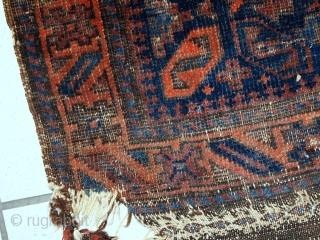 Handmade antique collectible Afghan Baluch bagface 2.4' x 2.6' ( 74cm x 79cm) 1880s - 1C446                 