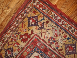 #1B171 Turkish Prayer "Melas" rug 3.10' x 5.5' 1860, in original good condition: has some old restoration                