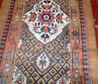 Handmade antique Persian Camel Hair runner 4' x 15.2' (122cm x 463cm) 1880s - 1B556                  