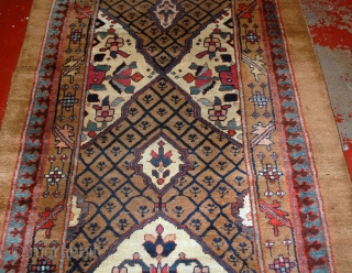 Handmade antique Persian Camel Hair runner 4' x 15.2' (122cm x 463cm) 1880s - 1B556                  