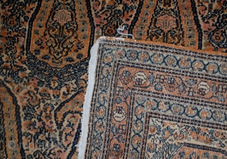 #1B33  Handmade antique Persian Bibikabad rug 4.2' x 6.7' ( 128cm x 204cm) 1900.C
                  