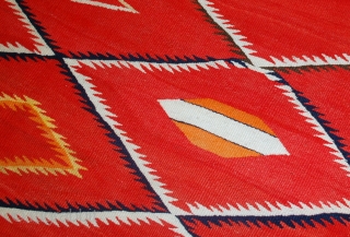 Handmade antique collectible Native American Navajo blanket 4.7' x 7.7' (143cm x 234cm) 1870s - 1B557                 