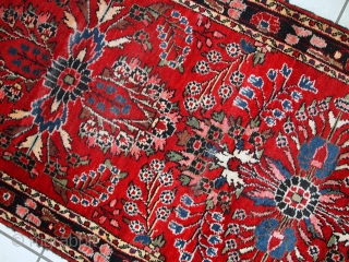 Handmade antique Persian Lilihan runner 2.7' x 23.3' ( 84cm x 712cm) 1910s - 1C452                  