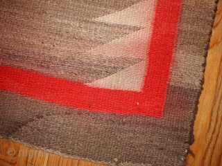 #1B63  Handmade antique American-Indian Navajo rug 4.2' x 9.2' ( 128cm x 280cm) 1900.C
                  