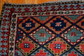 Handmade antique collectible Persian Jaf Kurdish bag face 1.4' x 1.6' (43cm x 49cm) 1880s - 1B565                