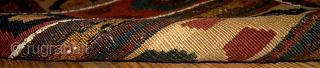 #1B360 Caucasian flatwoven mafrash panel 1.4' x 2.8' 1880, original good condition.                     