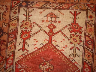 #1B103  Handmade antique Turkish Melas rug 4' x 6' ( 122cm x 183cm) 1870.C
                  