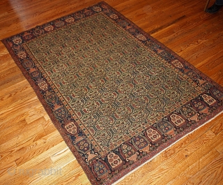 #1B106  Handmade Antique Persian Farahan rug 4.3' x 6.4' ( 131cm x 195cm ) 1860.C
                 