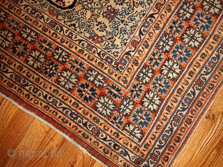 #1B109  Handmade antique Persian Tabriz Hajalili rug 4.5' x 5.6' ( 137cm x 170cm ) 1880.C
                