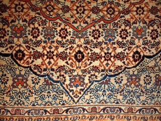 #1B109  Handmade antique Persian Tabriz Hajalili rug 4.5' x 5.6' ( 137cm x 170cm ) 1880.C
                