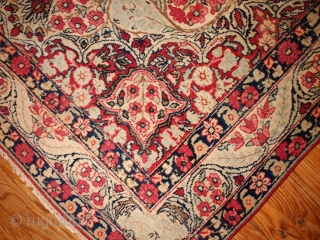 #1B121  Handmade antique Persian Kerman Lavar rug 4.1' x 6.3' ( 125cm x 192cm ) 1880.C
                