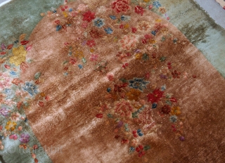 Handmade antique Art Deco Chinese rug 6.9' x 4' ( 210cm x 122cm ) 1920 - 1B573                