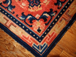 #1B361 Chinese 'Ningsha" rug 2.2' x 2.3' 1880,in original condition: has some age ware.                   