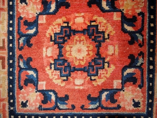 #1B361 Chinese 'Ningsha" rug 2.2' x 2.3' 1880,in original condition: has some age ware.                   