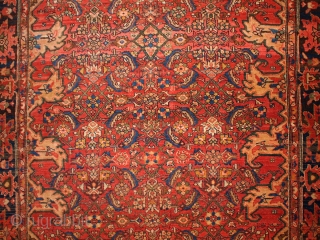 #1B139  Handmade antique Persian Sarouk Farahan rug 3.5' x 4.8' ( 106cm x 146cm ) 1880.C
                