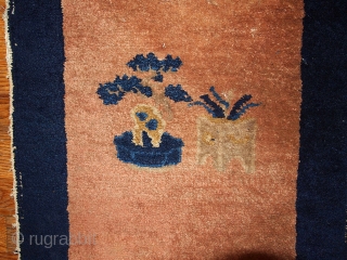 #1B362 Chinese 'Peking" rug 1.8' x 1.10' 1900,in original good condition.                      