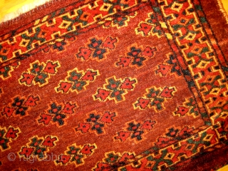 1R04 Turkoman bagface 1.3' x 1.9' , good original condition, c.1880                      