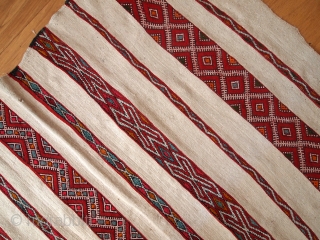 #1C214  Handmade vintage Moroccan kilim 5.2' x 8.5' ( 159cm x 261cm ) 1950.C
                  