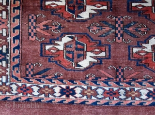 Handmade antique Turkmen Yomud rug 2.6' x 3.5' ( 81cm x 106cm ) 1880s - 1B601                 