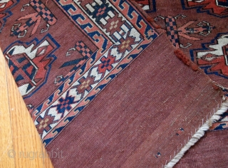 Handmade antique Turkmen Yomud rug 2.6' x 3.5' ( 81cm x 106cm ) 1880s - 1B601                 